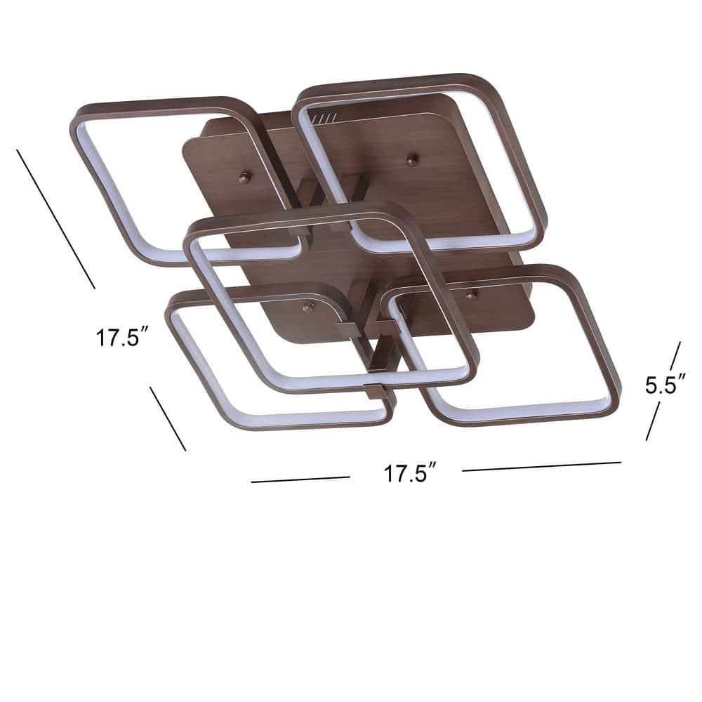 Sebastian 17.5" Integrated LED Metal Flush Mount Ceiling Light, Coffee