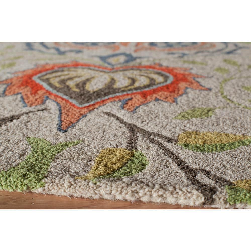 Momeni  Newport Hand Tufted Wool Floral Area Rug Multi 9' x 12' Contains Latex 9' x 12' Indoor, Handmade Living Room, Bedroom, Dining Room Blue,