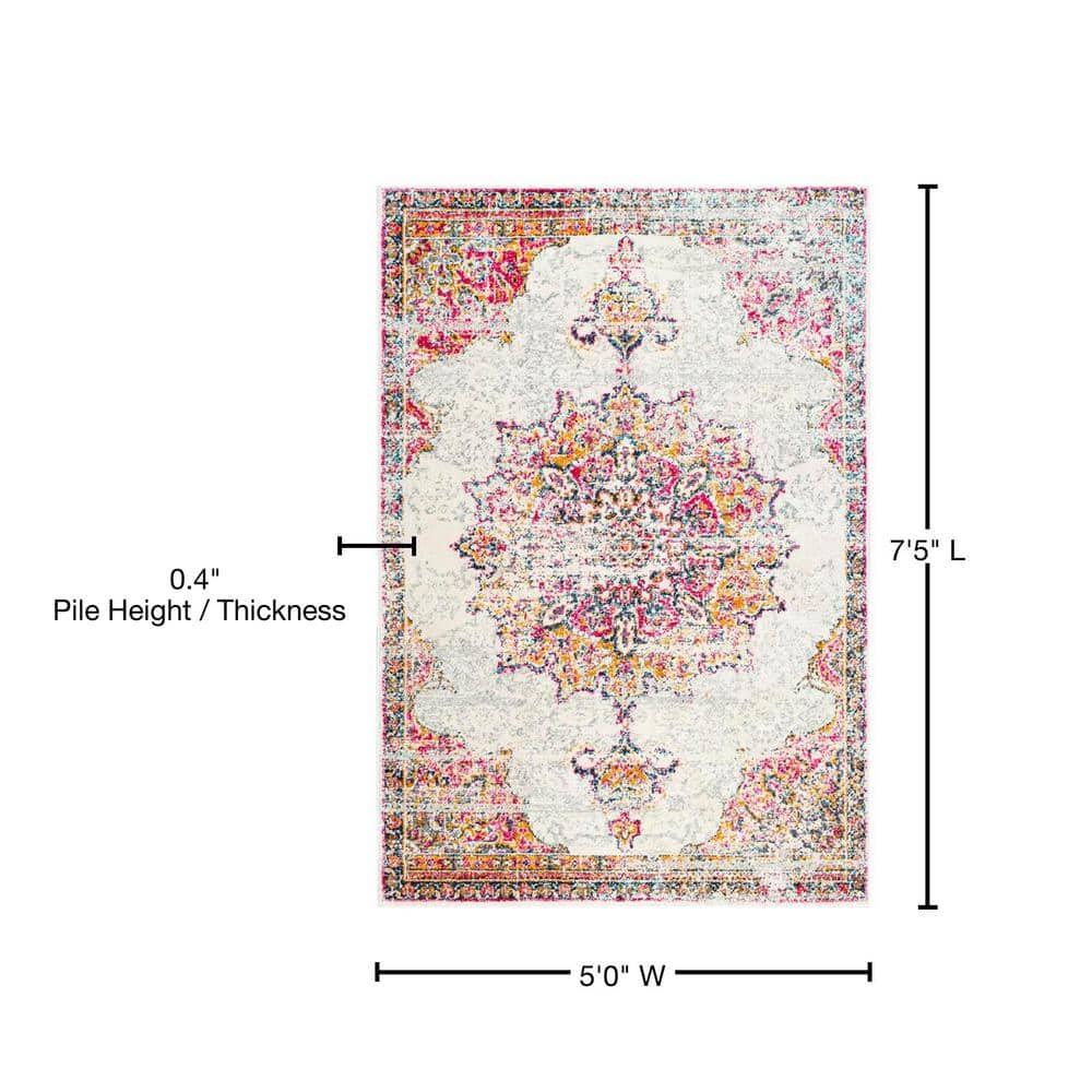 5'x7'5" Solid Loomed Area Rug Pink - nuLOOM: Traditional Indoor Low Pile, Stain-Resistant, Machine Made, Polypropylene