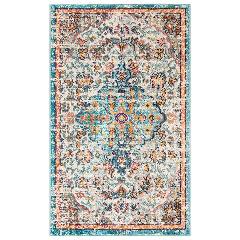 Madison MAD447 Power Loomed Accent Rug - Grey/Light Blue - 2'2"x4' - Safavieh.