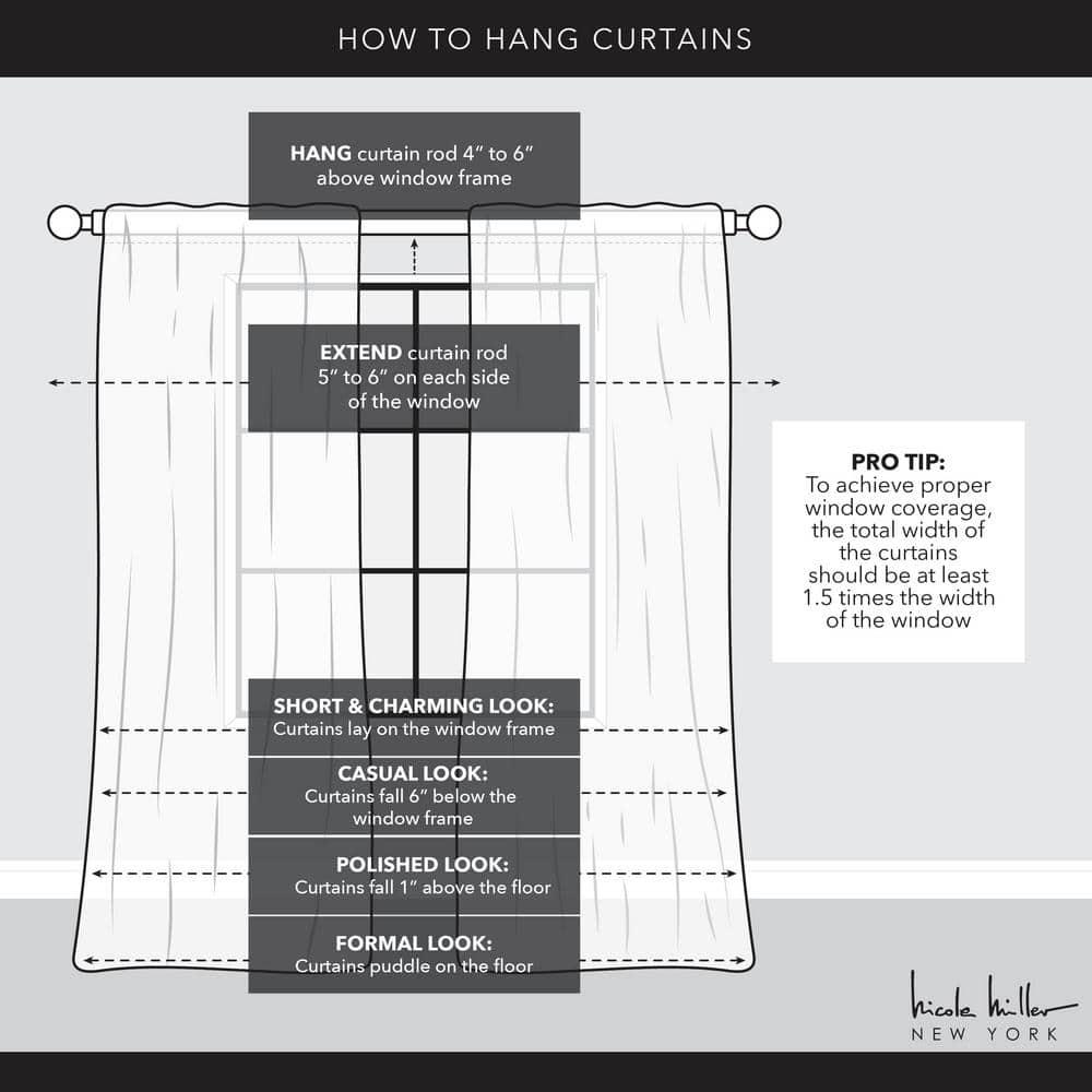 Nicole Miller Nicole Miller New York Hattie Light Filtering, Semi Sheer Rod Pocket Curtain Panels (Set of 2)