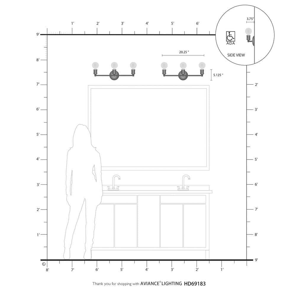 Livex Lighting Lansdale 3 - Light Vanity in  Brushed Nickel
