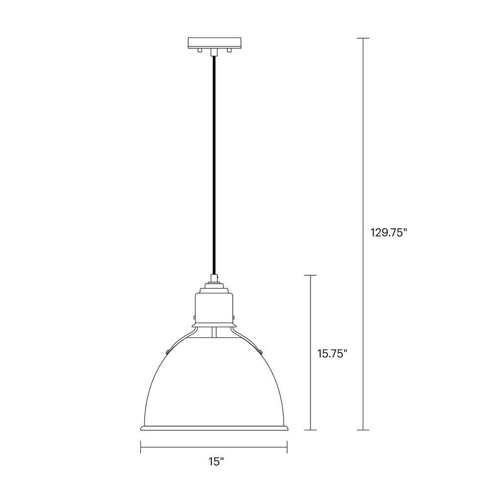 Generation Lighting Huey 1 -Light Midnight black Industrial Bell Medium Hanging Pendant light