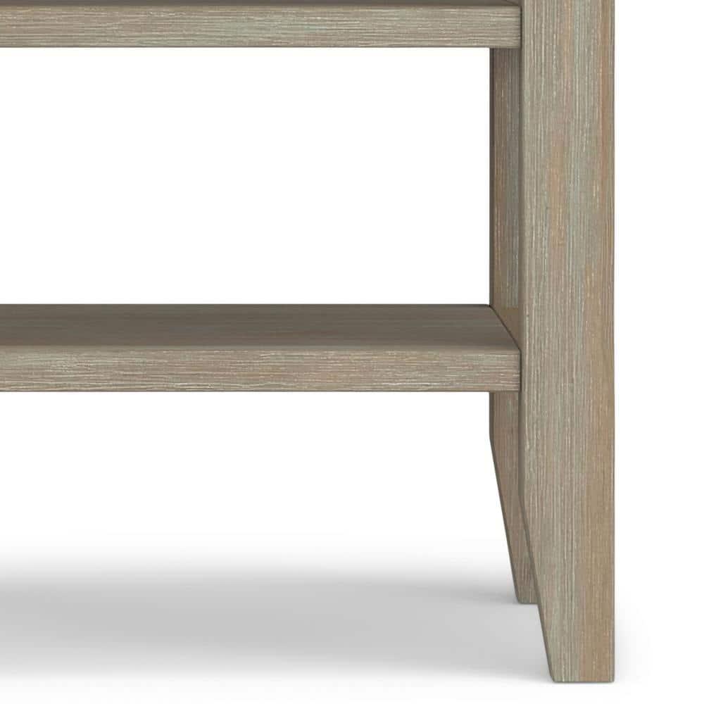 Simpli Home Acadian Solid Wood Transitional Table with Open Shelves