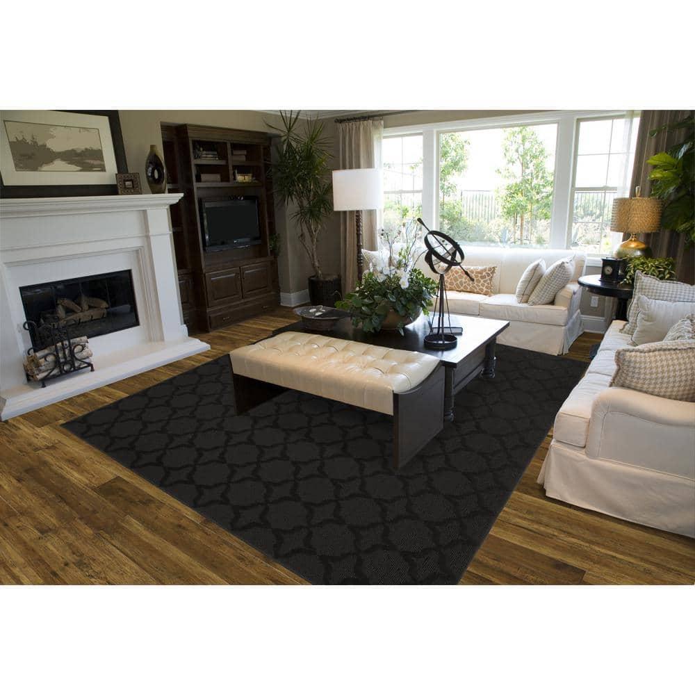 Garland Rug Sparta Black Indoor Area Rug, 8' x 10'