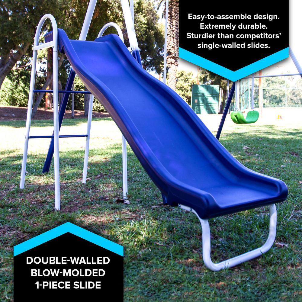 Sportspower Sportspower Sierra Vista Metal Swing Set with Lifetime Warranty on 5' Double Wall Slide