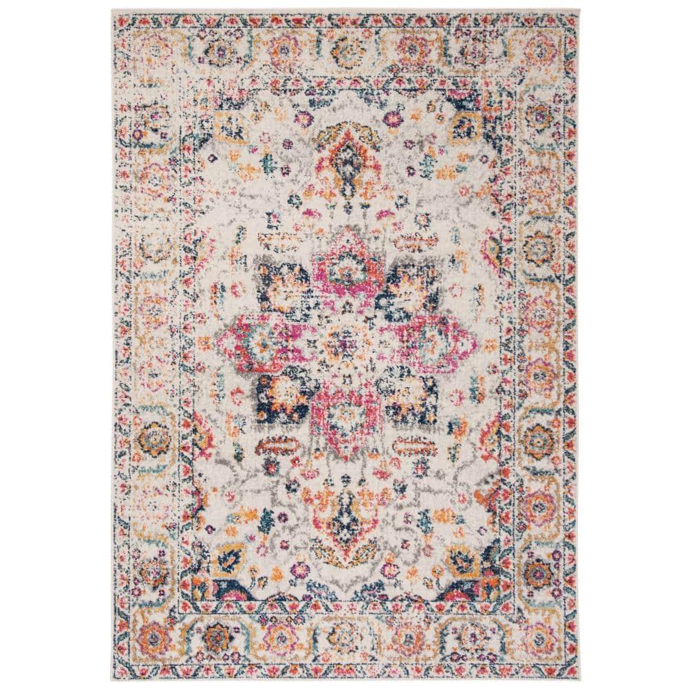 Madison MAD603 Power Loomed Indoor Area Rug - Fuchsia/Ivory - 6'7"x9'2" - Safavieh