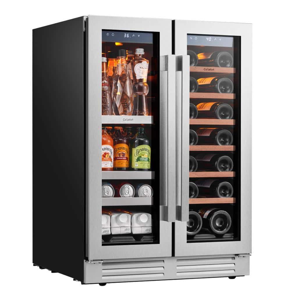 Ca'Lefort 24 Inch Dual Zone Stainless Steel Wine and Beverage Refrigerator