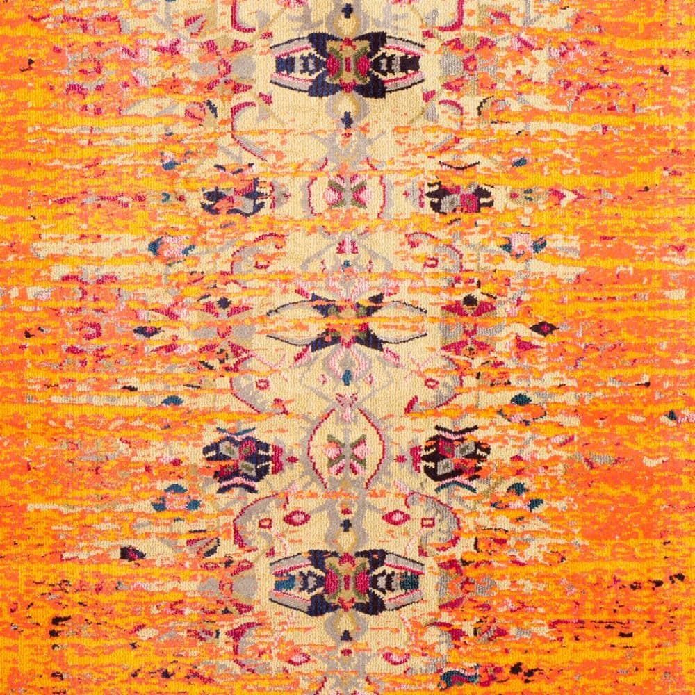 Monaco MNC209 Power Loomed Indoor Area Rug - Orange/Multi - 8'x11' - Safavieh.