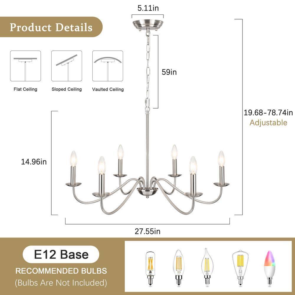 Gracie Oaks Marquest 6 - Light Dimmable Classic / Traditional Chandelier