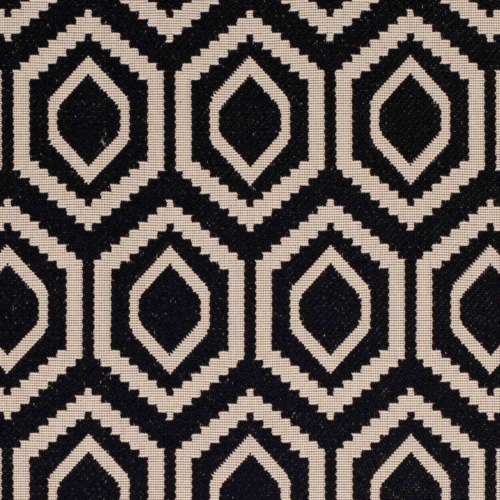 Courtyard CY6902 Power Loomed Indoor and Outdoor Area Rug - Black/Beige - 5'3"x7'7" - Safavieh