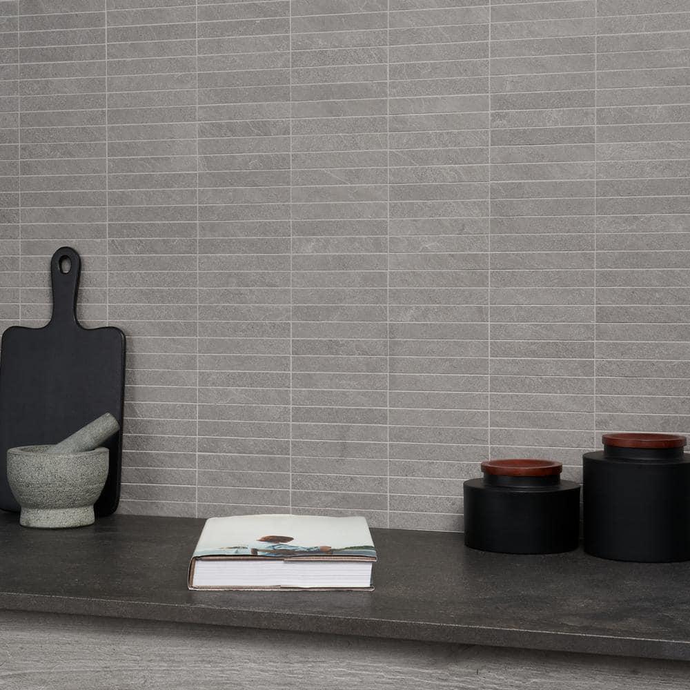 Monolith 11.81 In. X 11.81 In. Stacked Matte Porcelain Mosaic Floor And Wall Tile (0.96 Sq. Ft. / Each)