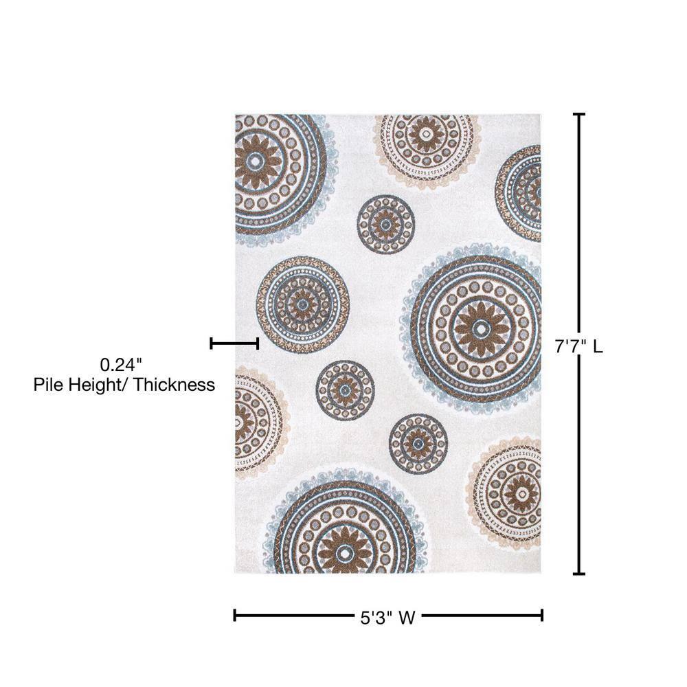 Nuloom Andi Geometric 5x8 Indoor/Outdoor Area Rug for Living Room Patio Deck Front Porch Kitchen, Beige/Brown