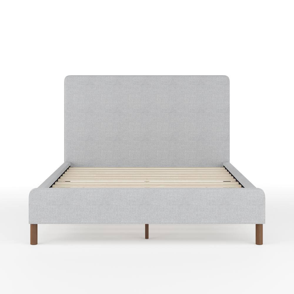 Martha Stewart Martha Stewart Britta Upholstered Platform Bed With Piped Detail Headboard