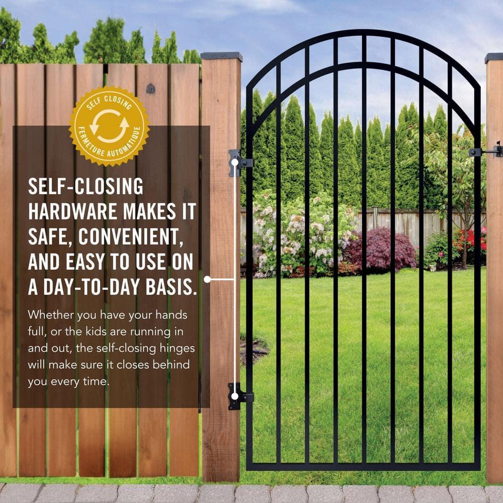 Nuvo Iron GGI0440 33" w x 68" h Garnet Ex. Rail Arched (Designed for Openings of 36" w) Gate, 33" x 68", Black 33" x 68" - Garnet Rail Arched Gate