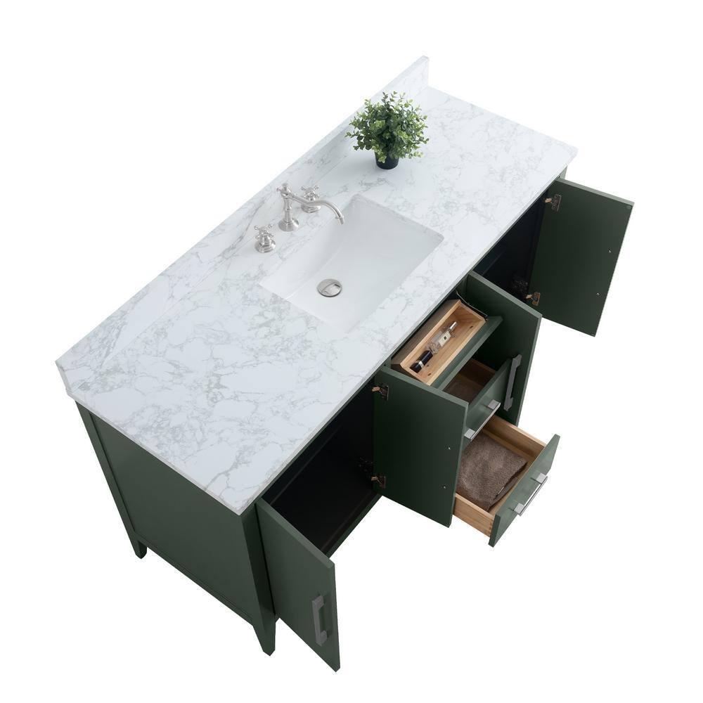 60'' Single Bathroom Vanity with Engineered Marble Top