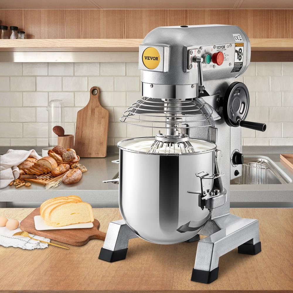 VEVOR 15-Quart Silver Stainless Steel Commercial Stand Mixer