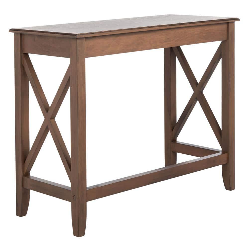 SAFAVIEH Kaytee Solid Retro X Side Writing Desk, Brown