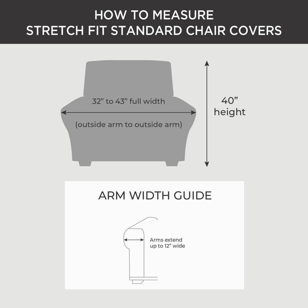 SureFit Hampstead Stretch Velvet Chair Slipcover, One Piece Chair Covers, Charcoal Chair Cover