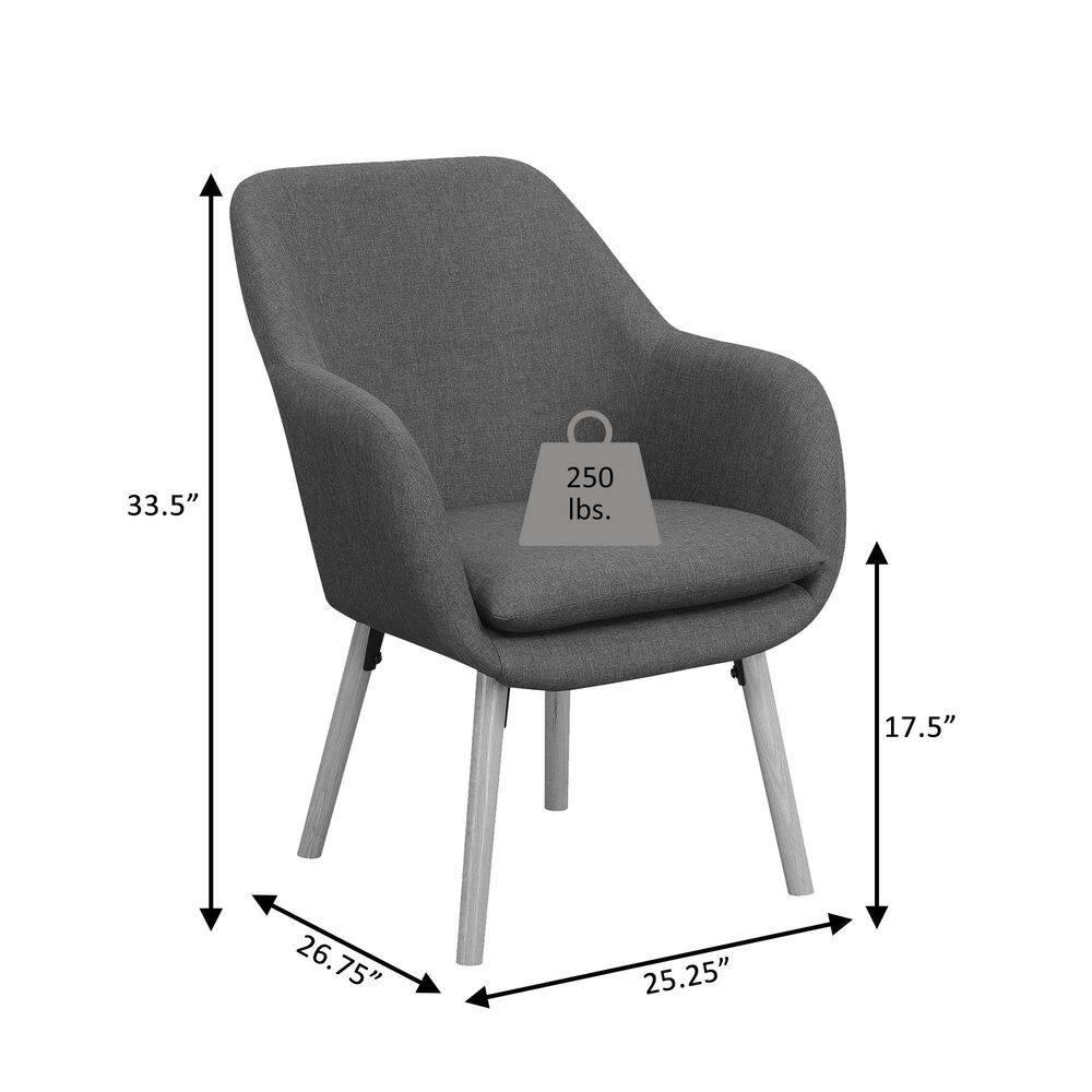 Convenience Concepts Take a Seat Charlotte Wingback Upholstered Accent Armchair, Denim Blue Fabric