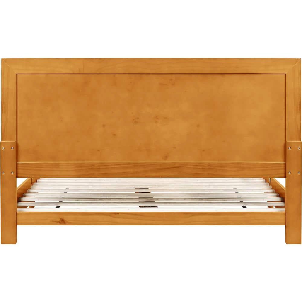 Camden Isle Oxford Platform Bed | Paneled Headboard | Low Profile | King, Oak