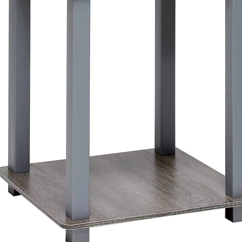 Simplistic End Table, French Oak Grey - 19.6 x 15.6 x 15.6 in. - Set of 2
