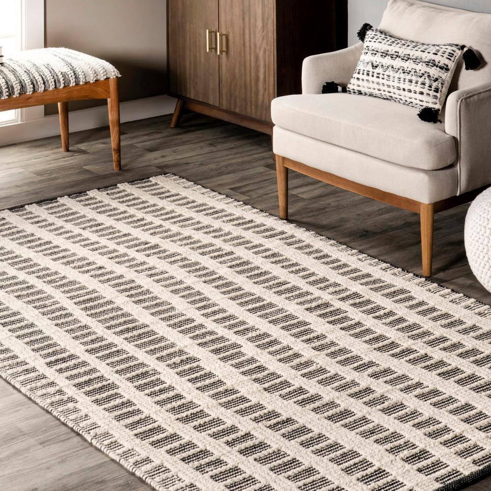 Arvin Olano x Rugs USA Arvin Olano x Rugs USA Parker Check Textured Ivory Area Rug