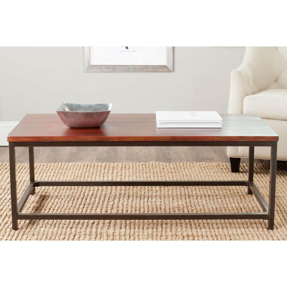 Alec Coffee Table - Distressed Maroon - Safavieh