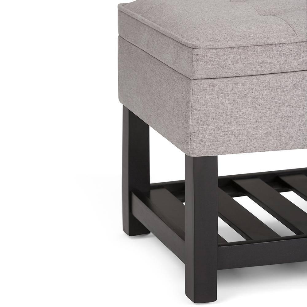 Simpli Home Cosmopolitan 44"W Transitional Tufted Storage Ottoman Bench with Lift Top