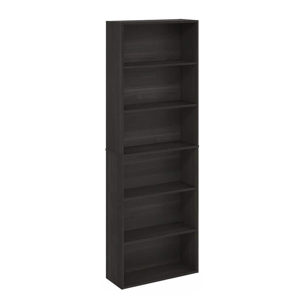 Jaya Standing 6-Tier Open Storage Bookcase, Espresso