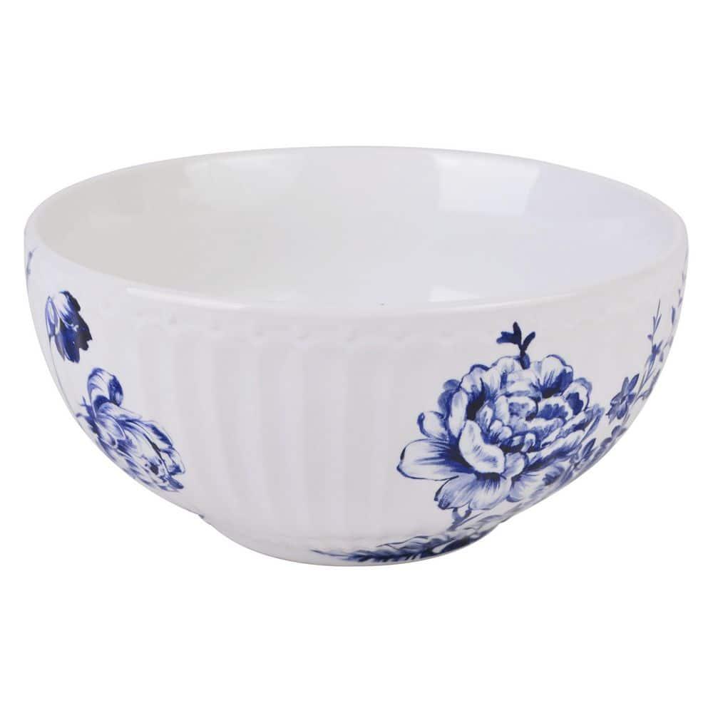 222 Fifth 222 Fifth Cassian Embossed Toile Blue Porcelain Dinnerware Set - Service For 4 (Set of 12)