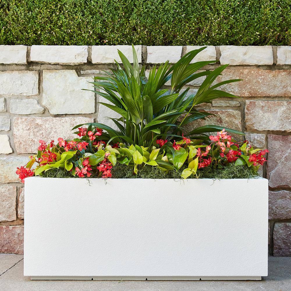 Sandstone Granite Extra Large Rectangular Polymer Planter