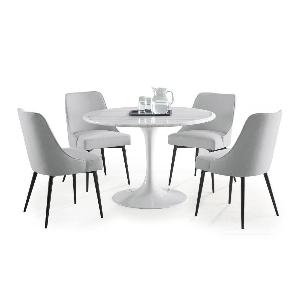 Steve Silver Colfax White Marquina Marble Dining Table