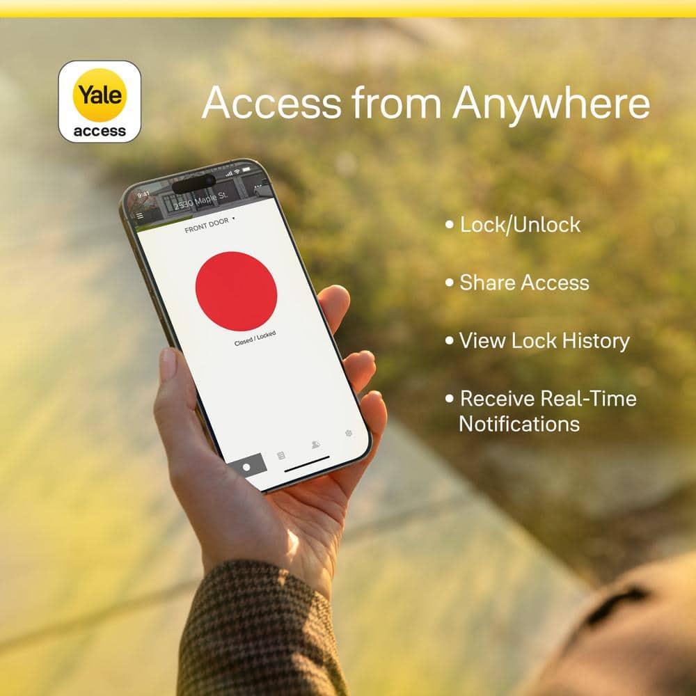 Assure Lock 2; Smart Door Lock with Bluetooth and Pushbutton Keypad; Satin Nickel