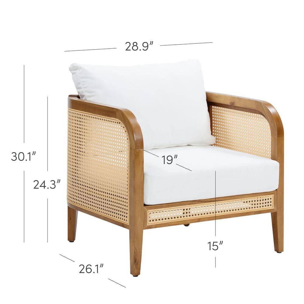 Nathan James Bohemian Cushioned Patio Chair, Outdoor Lounge Chair With Solid Wood Frame