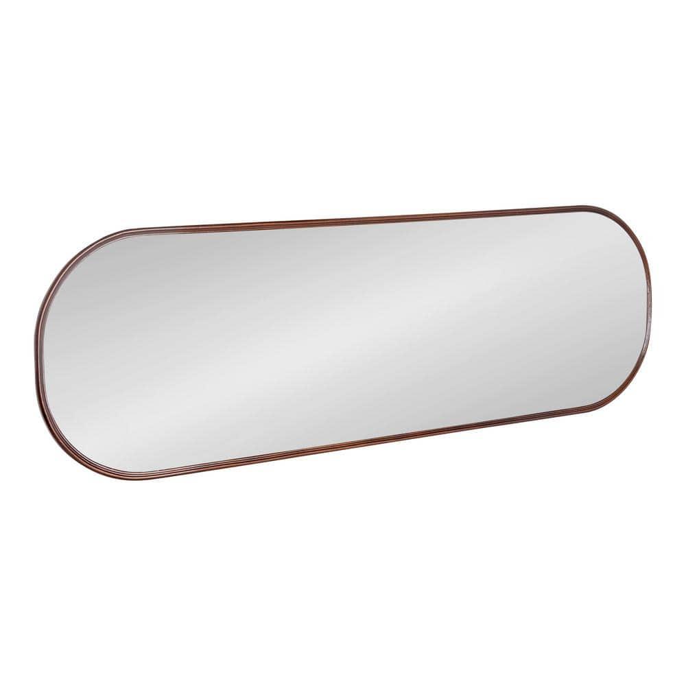 Kate and Laurel Caskill Modern Framed Capsule Mirror, 16 x 48, Bronze, Decorative Oval Accent Mirror for Wall