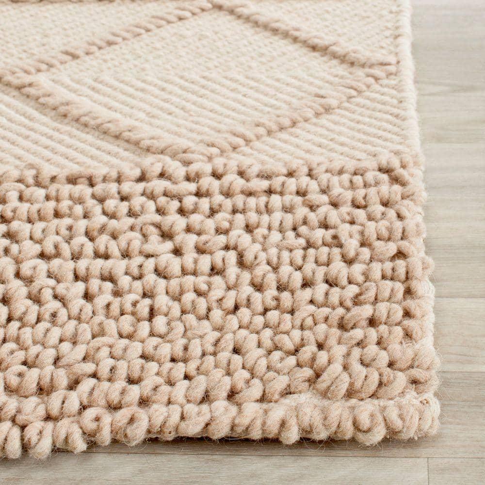 Highland Dunes Tulane Natura Hand Woven Wool/Cotton Geometric Rug in Beige