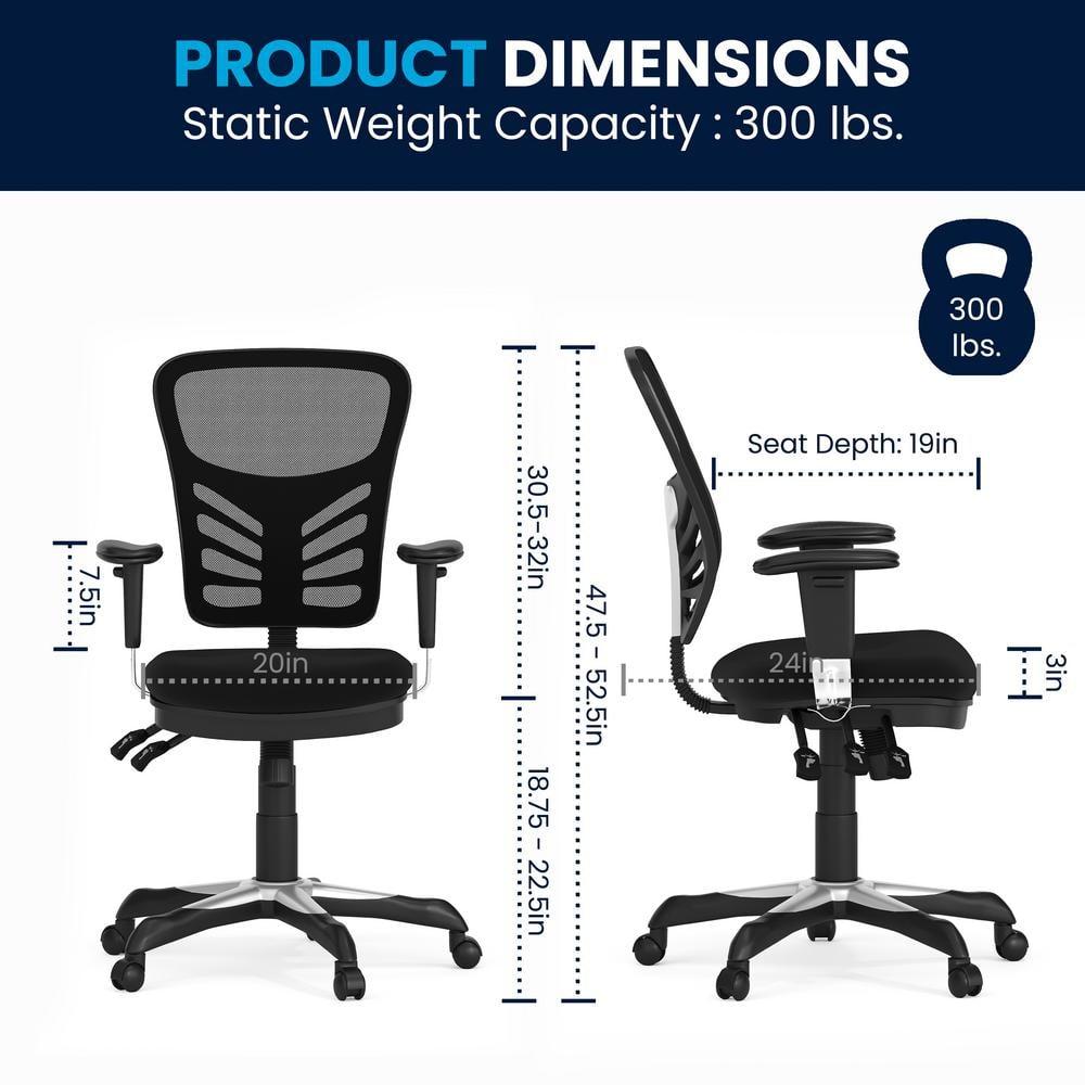 Flash Furniture Nicholas Ergonomic Mid-Back Swivel Office and Gaming Chair, Black
