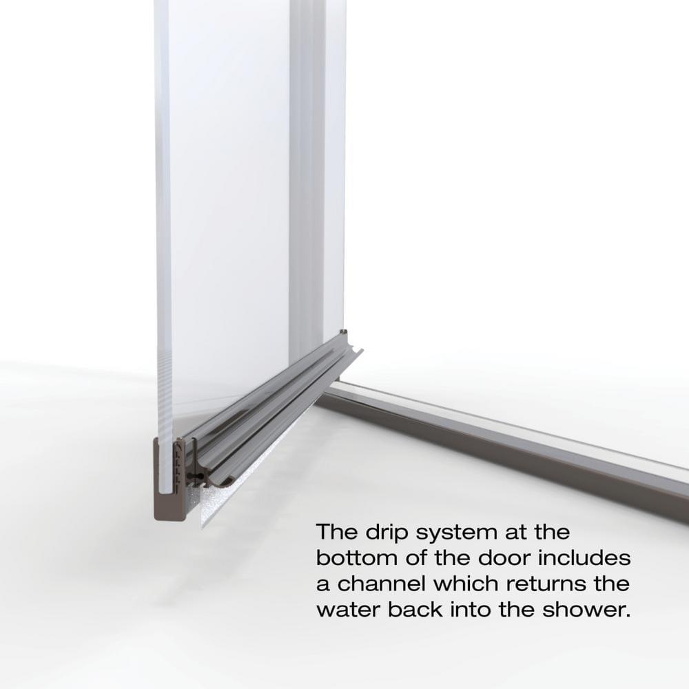 Armon 32.75" W x 66" H Pivot Semi-Frameless Shower Door