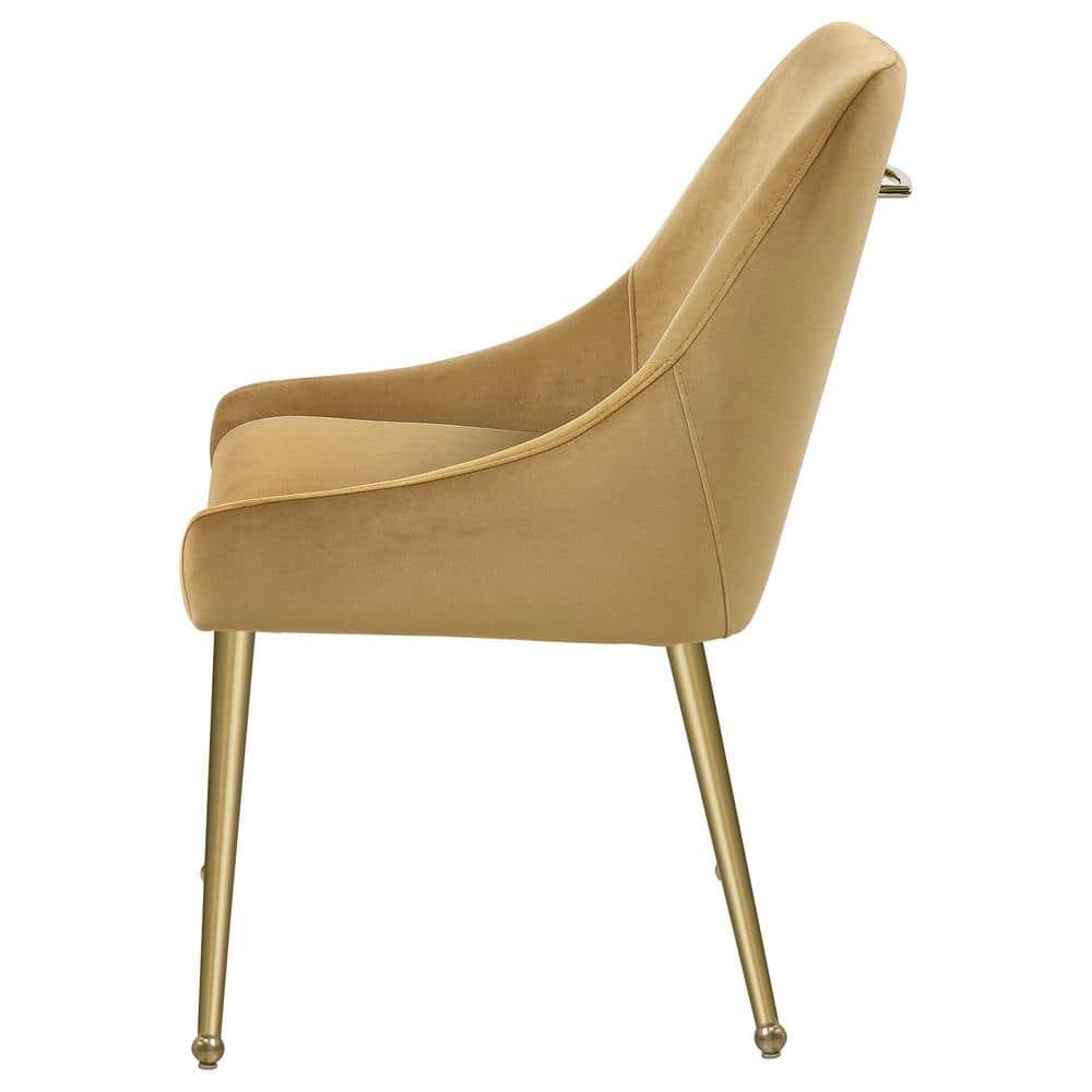 Coaster Mayette Velvet Parsons Wingback Dining Side Chair in Brown