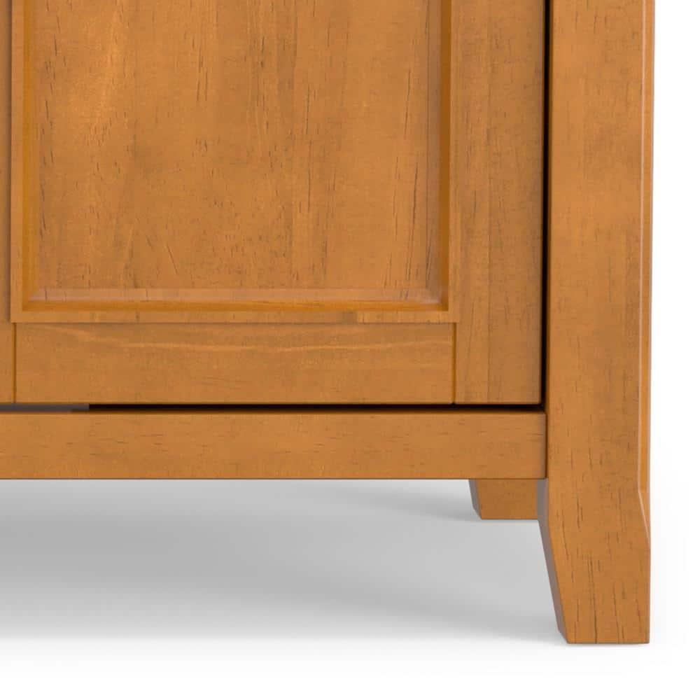 Simpli Home Amherst Transitional Solid Wood 54" TV Stand in Light Golden Brown