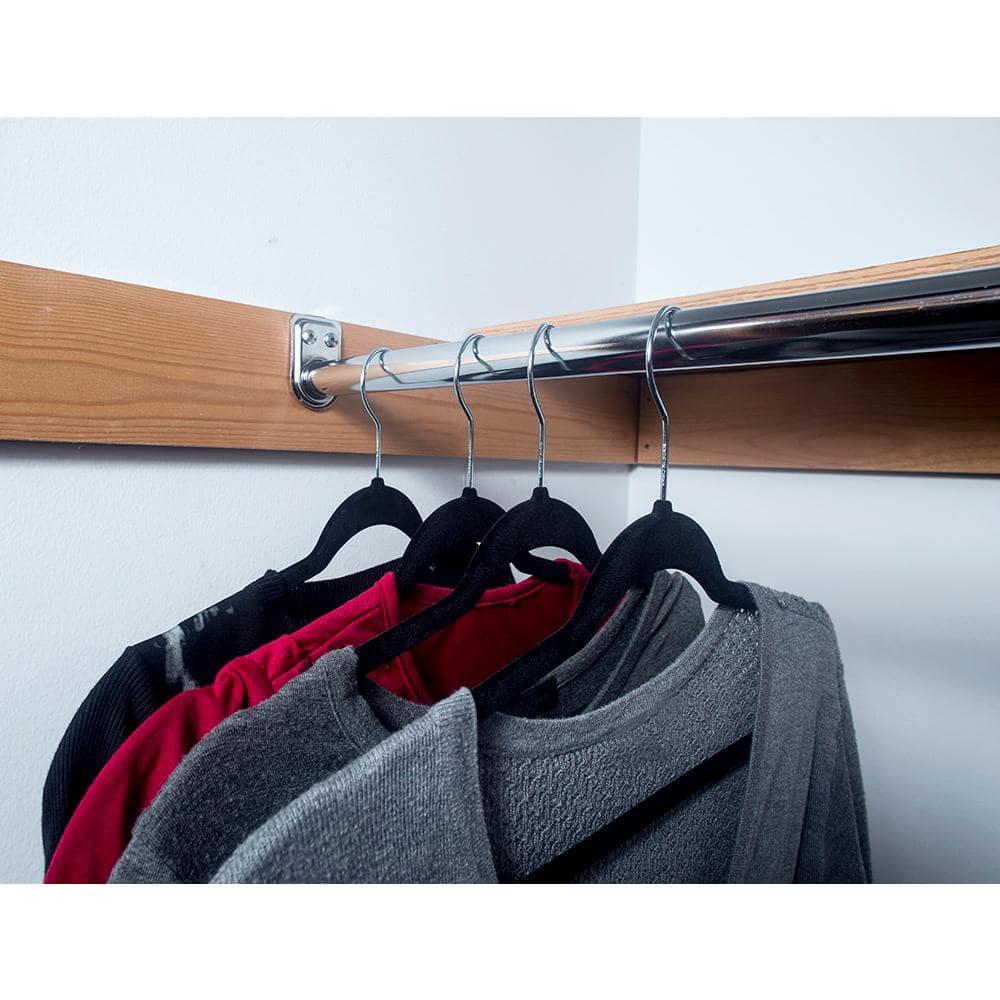 Adjustable Silver Stainless Steel Closet Rod in Polished Chrome 48 to 72-Inch