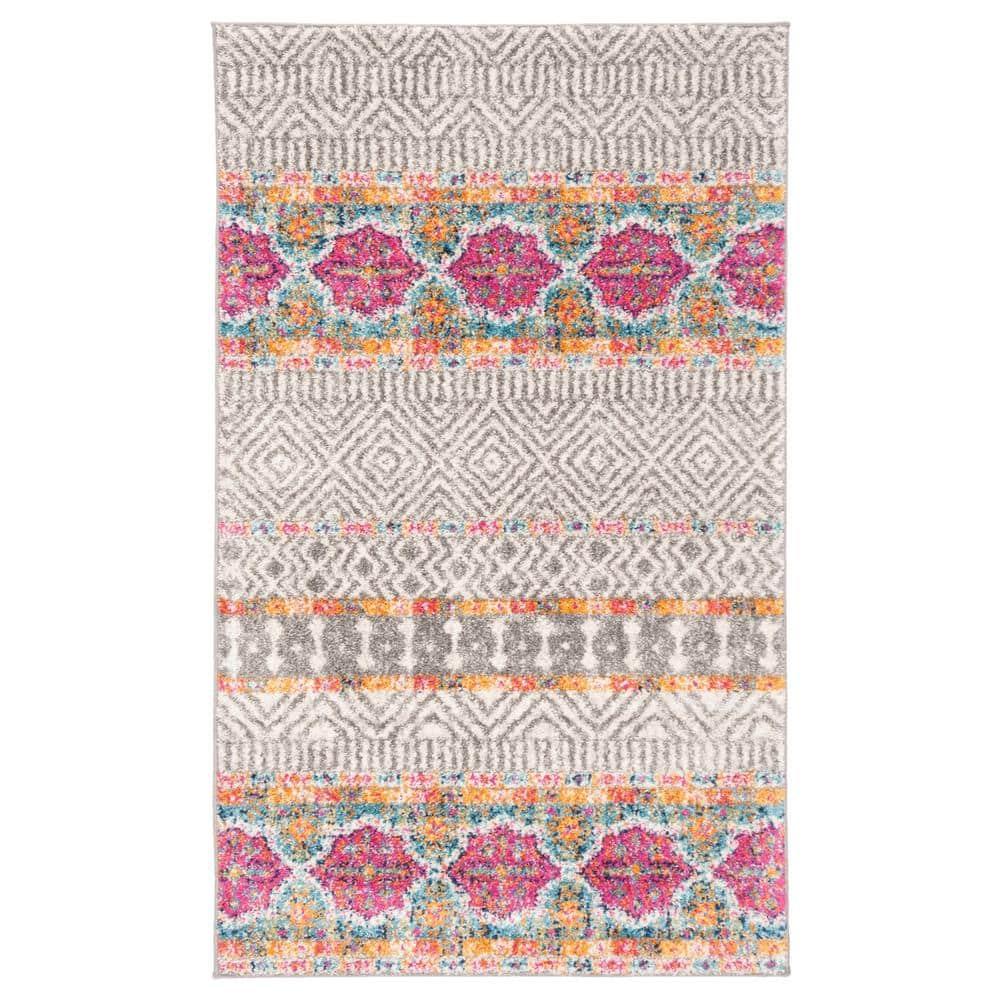 Madison MAD797 Power Loomed Indoor Accent Rug - Grey/Ivory - 3'x5' - Safavieh.