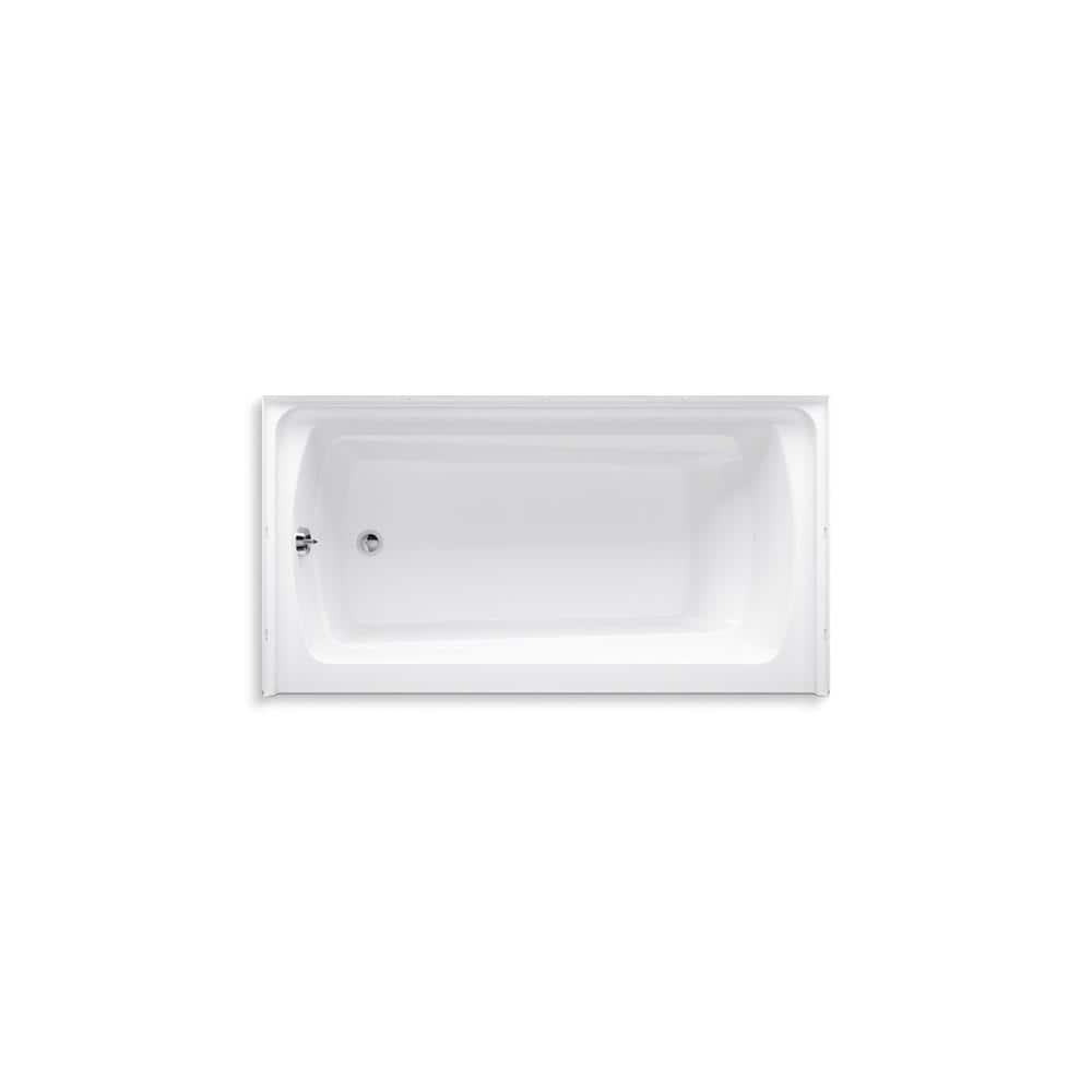 Sterling White Vikrell Alcove Bathtub with High Gloss Finish