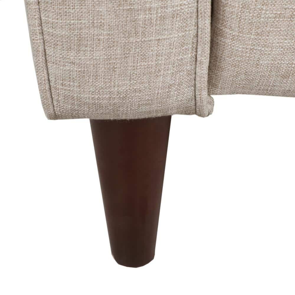 Noble House Craigue Fabric Tufted Loveseat Pushback Recliner, Beige