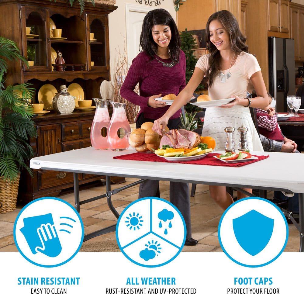 Lifetime 6 Foot Rectangle Folding Table Indoor/Outdoor Commercial Grade, White Granite (80306)