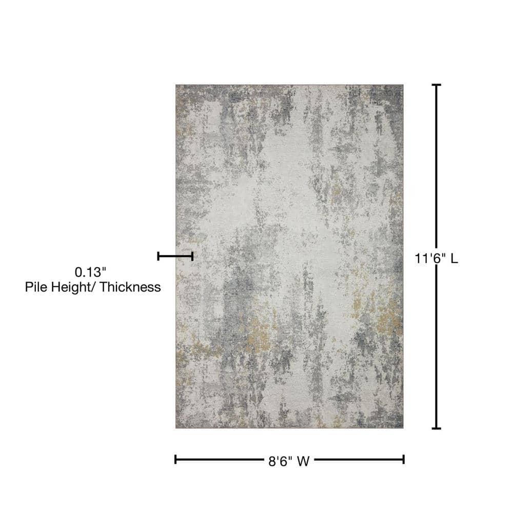 Loloi II Drift Collection DRI-02 Ivory/Granite, Contemporary 18" x 18" Sample