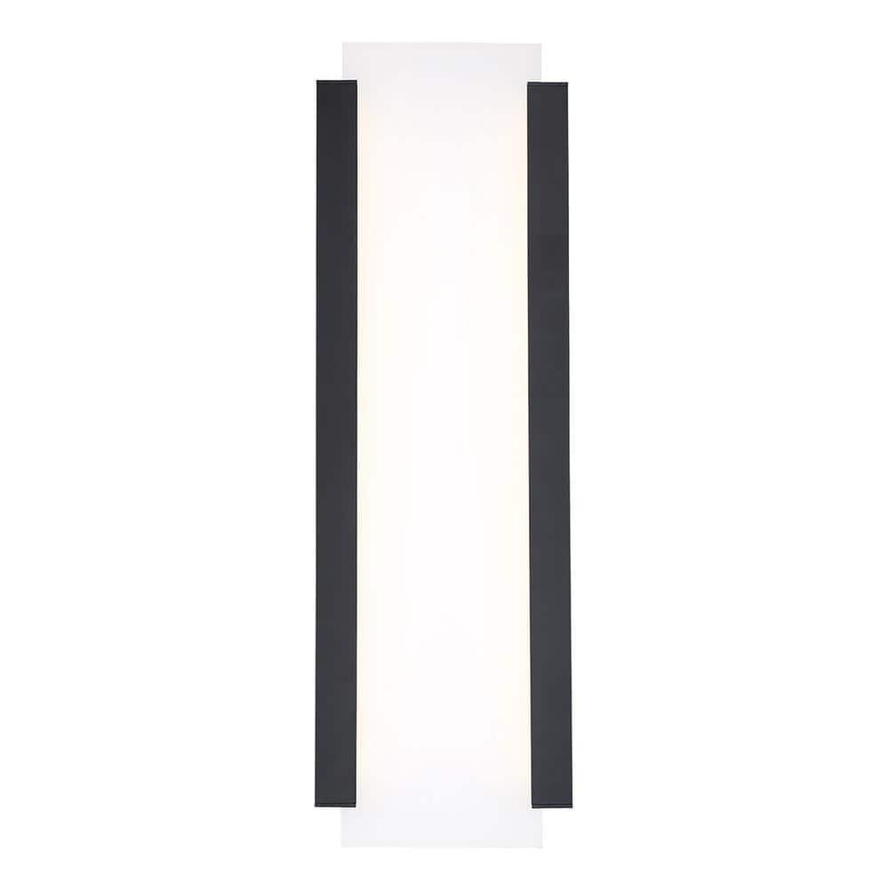 Sleek Black Aluminum 15W LED Wall Light with Acrylic Panel