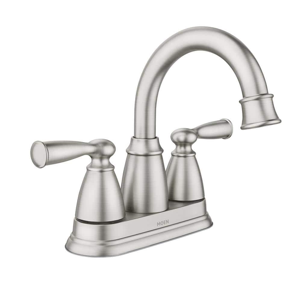 Moen Moen Banbury 4 in. Centerset Double Handle Bathroom Faucet 84943SRN