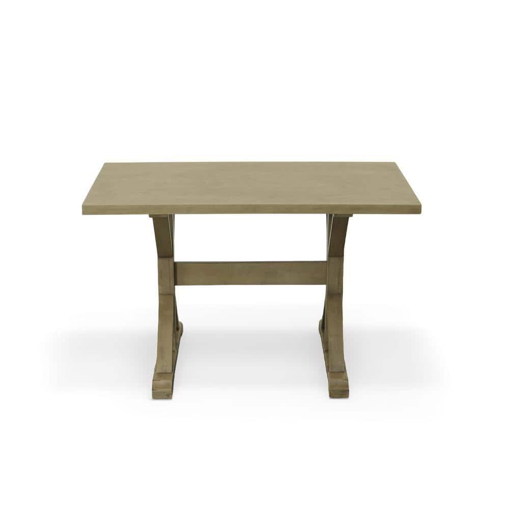 Carolina Living 48" Florence Trestle Dining Table Weathered Gray: Mid-Century Modern, MDF & Wood Veneer, Seats 4